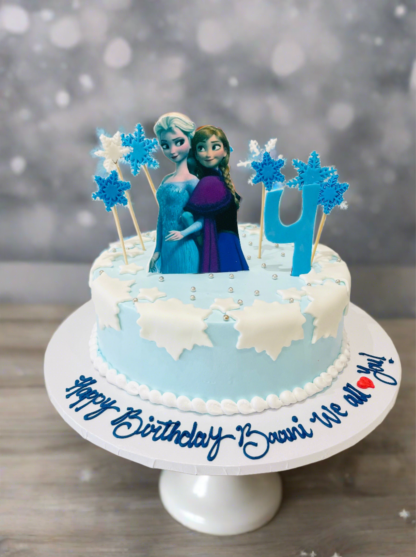 Baani Frozen Snowflake Cream Cake