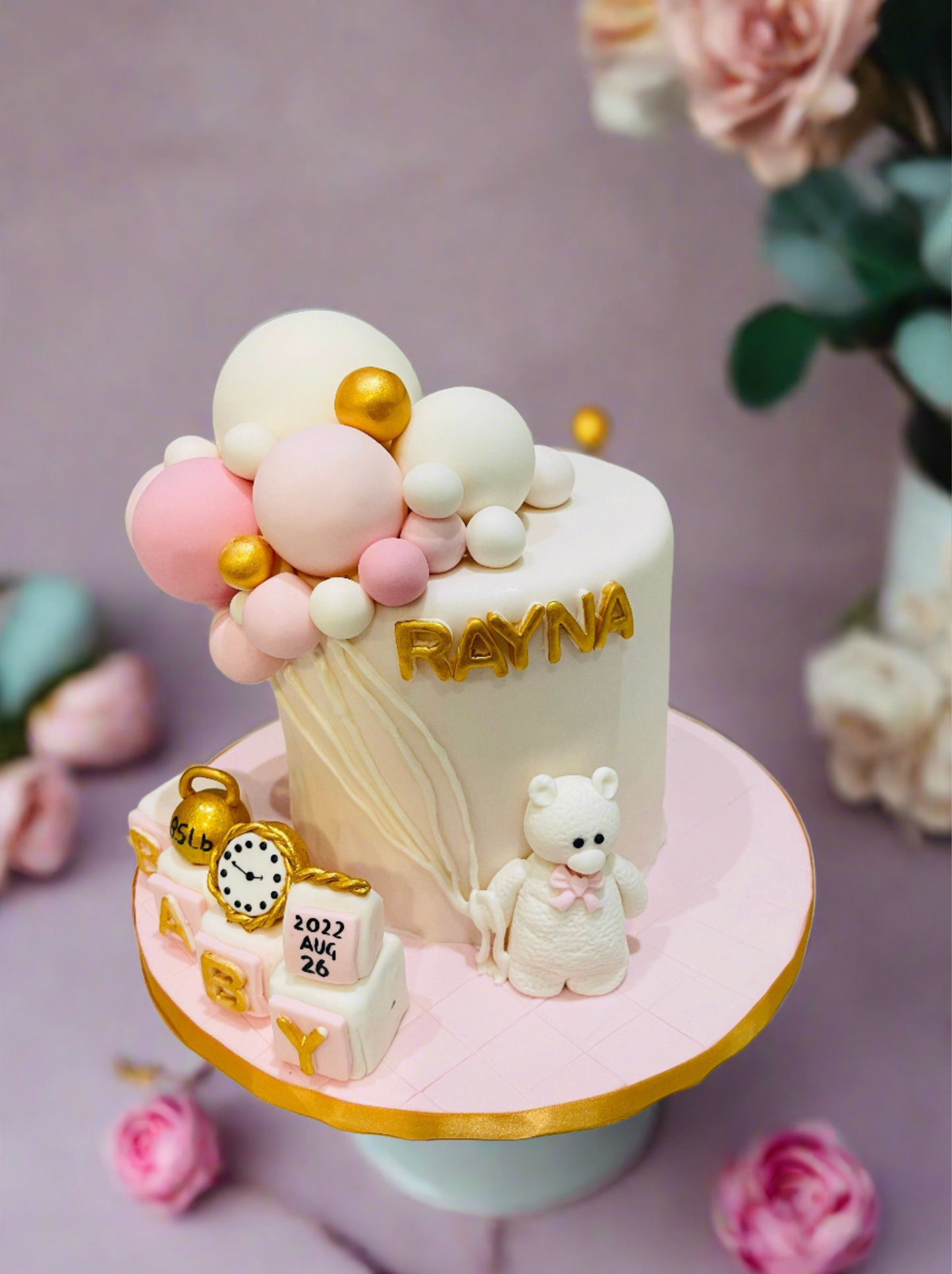 Baby Bear Balloon Fondant Cake