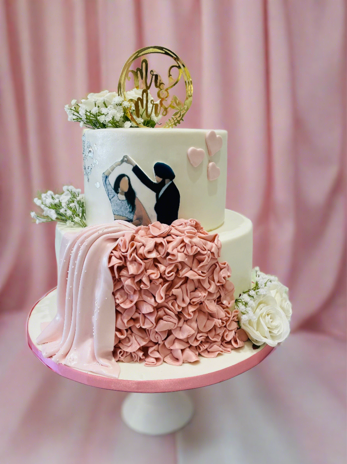 Wedding Ruffle Fondant Cake