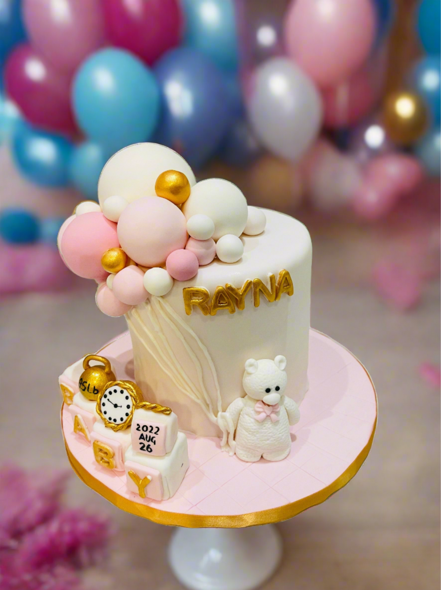 Baby Bear Balloon Fondant Cake