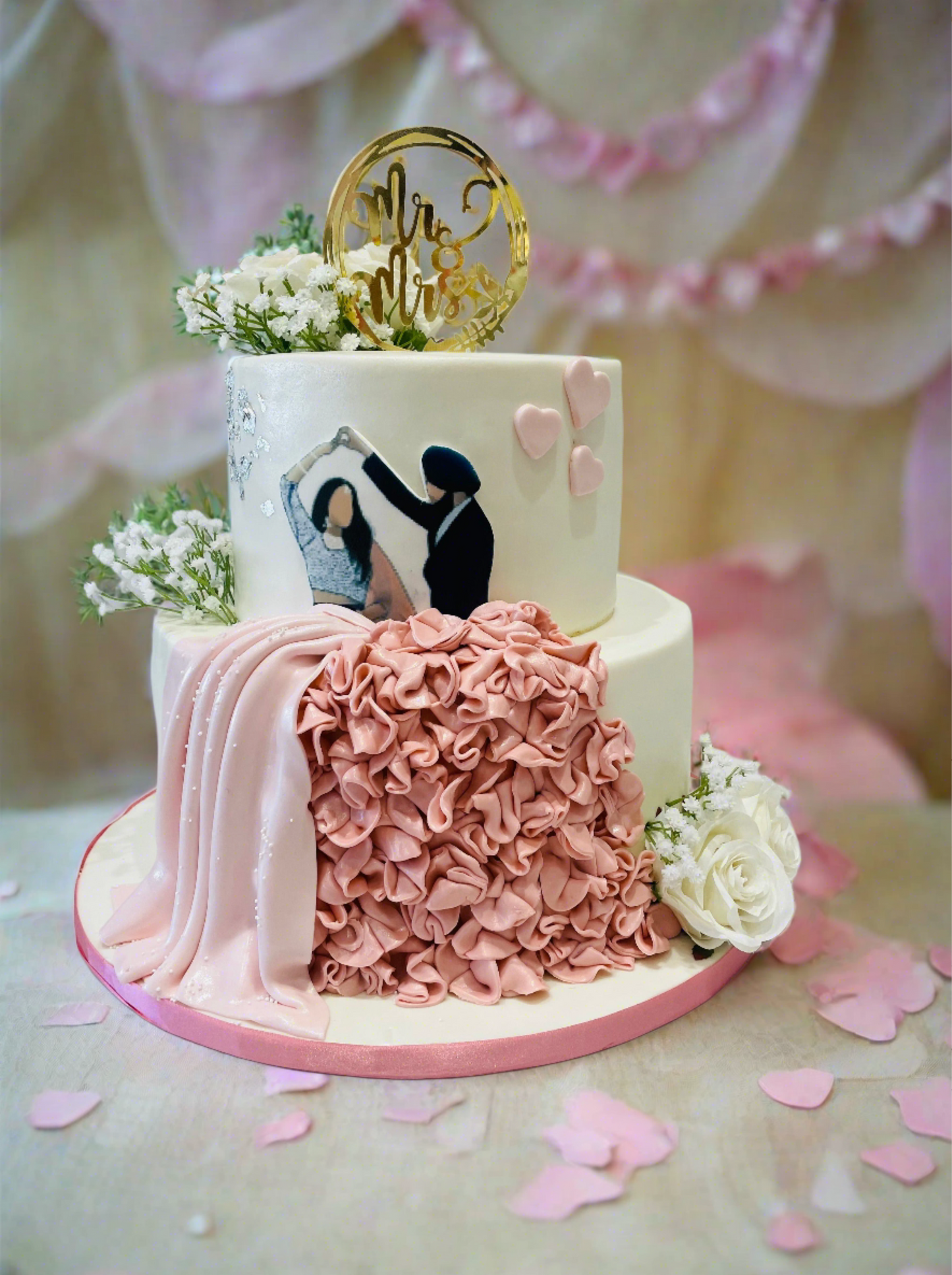 Wedding Ruffle Fondant Cake