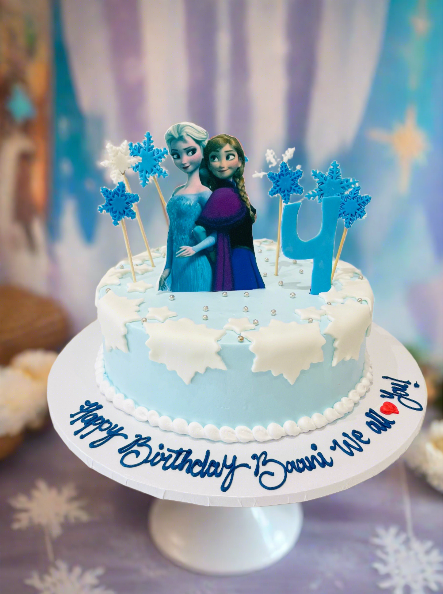 Baani Frozen Snowflake Cream Cake