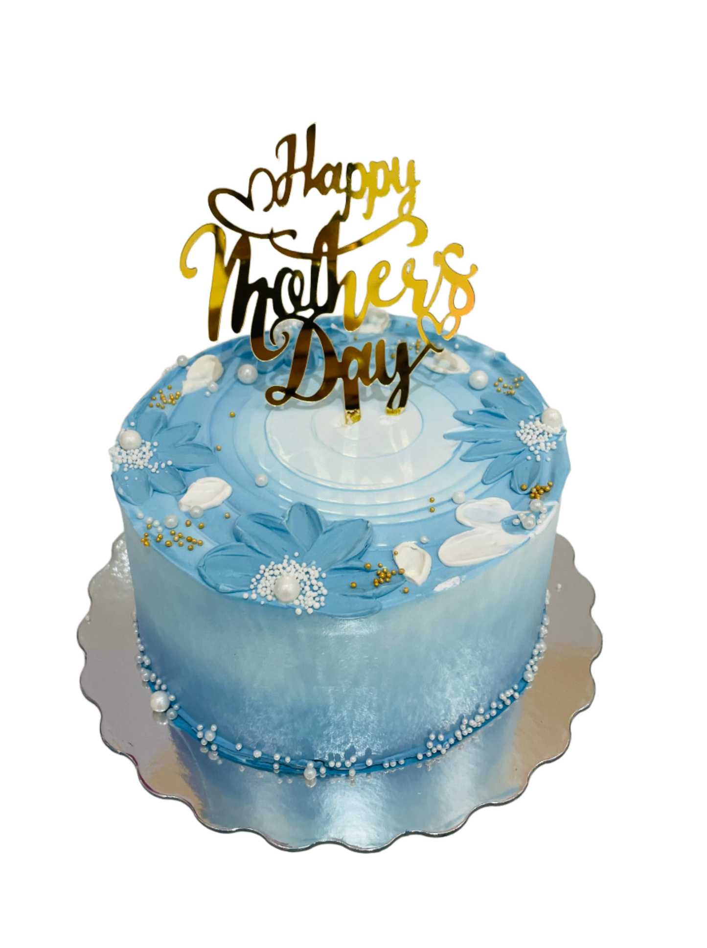 Dusty Blue Mother's Day Cake