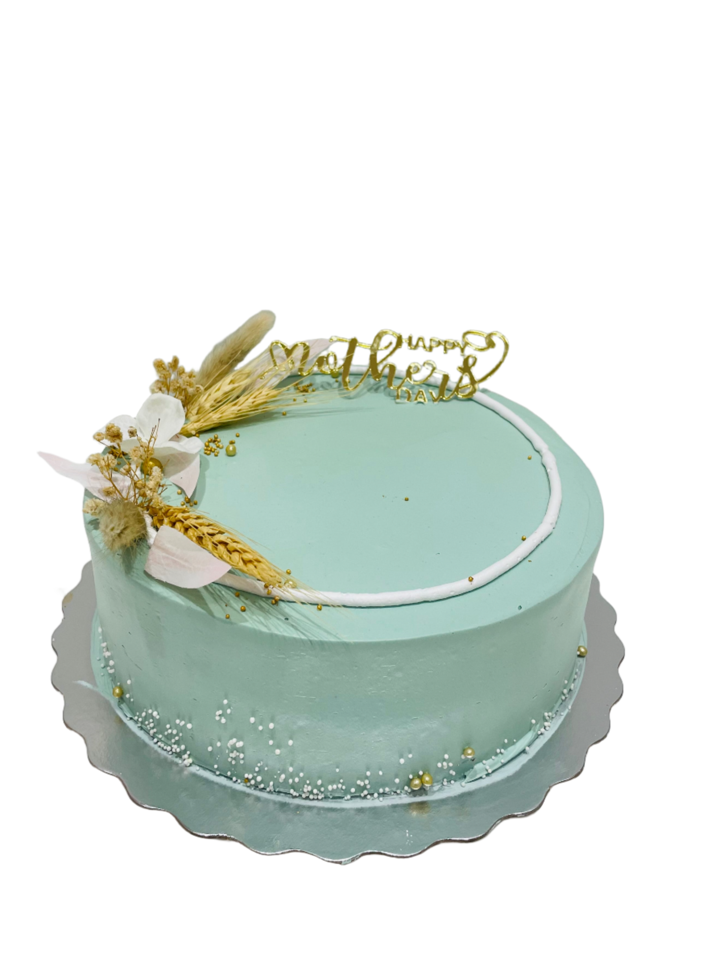 Sage Green & Ivory Mother's Day Cake