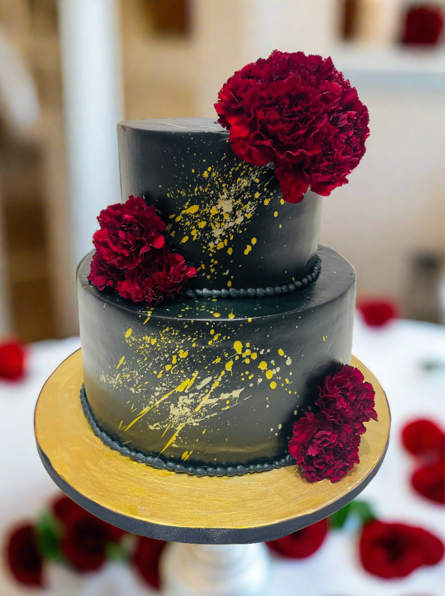 Black & Red Wedding Cake