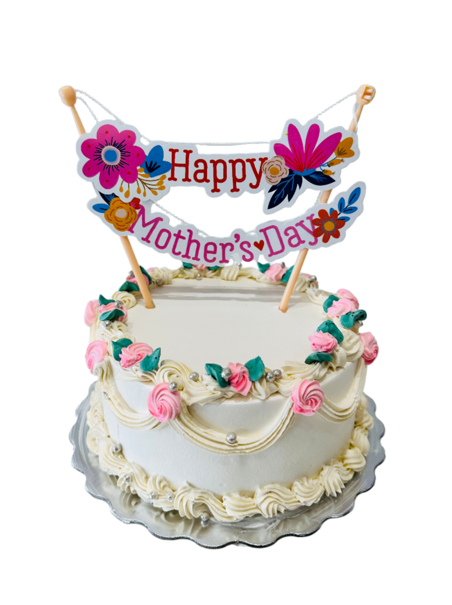 Ivory Floral Mother's Day Cake