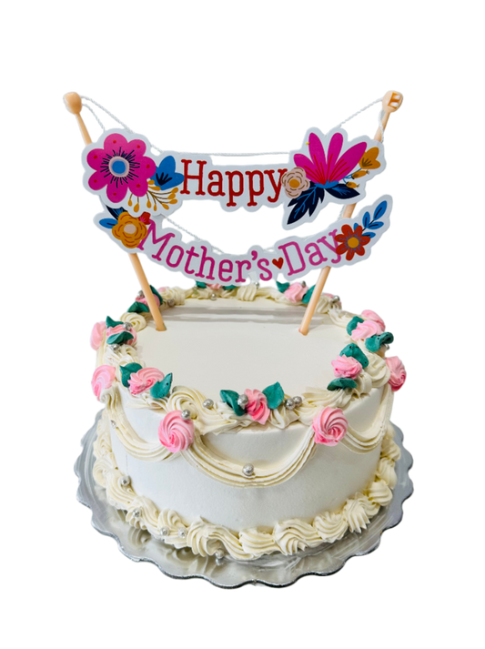 Ivory Floral Mother's Day Cake