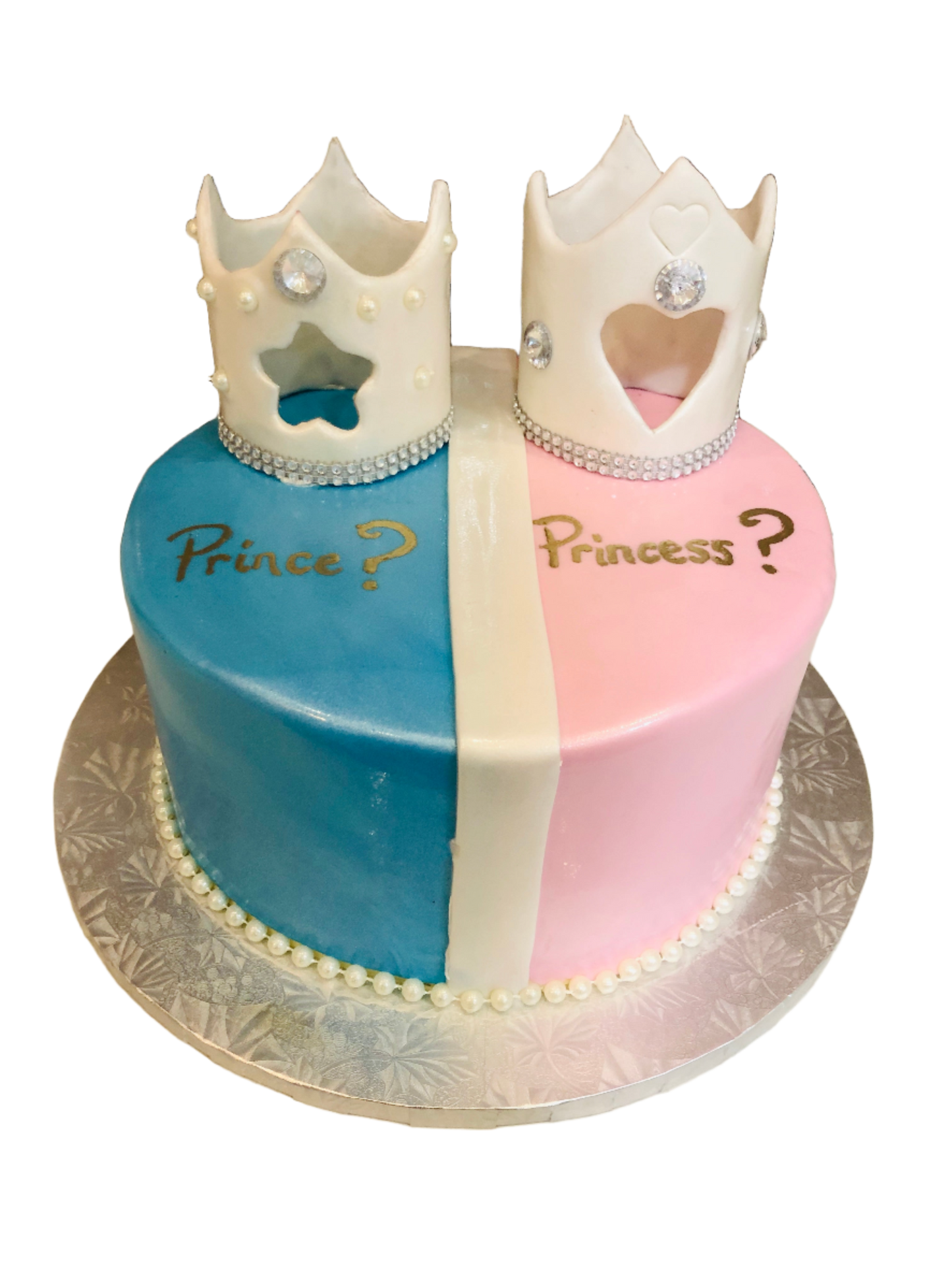 Pink & Blue Crown Baby Shower Cake