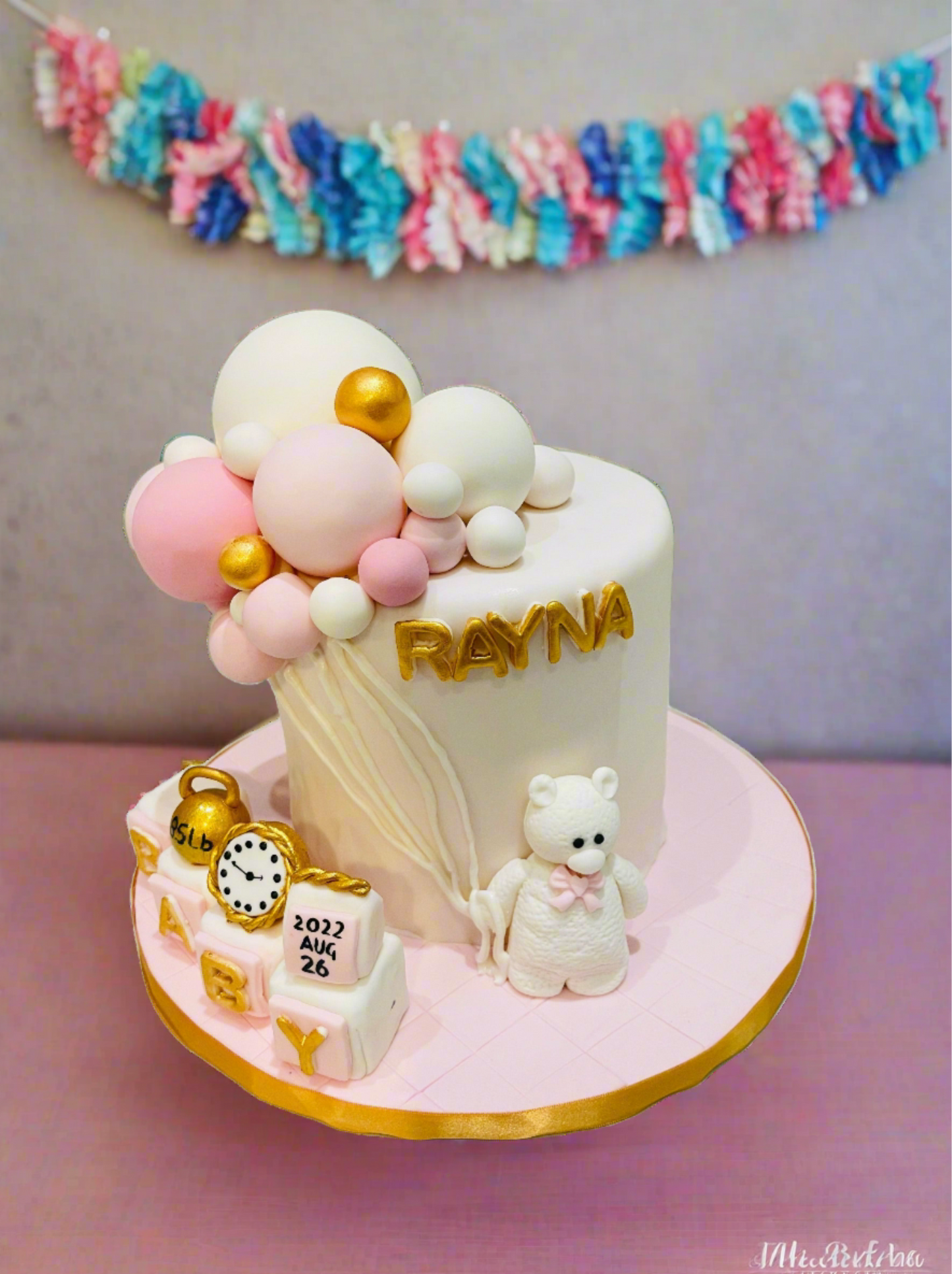 Baby Bear Balloon Fondant Cake