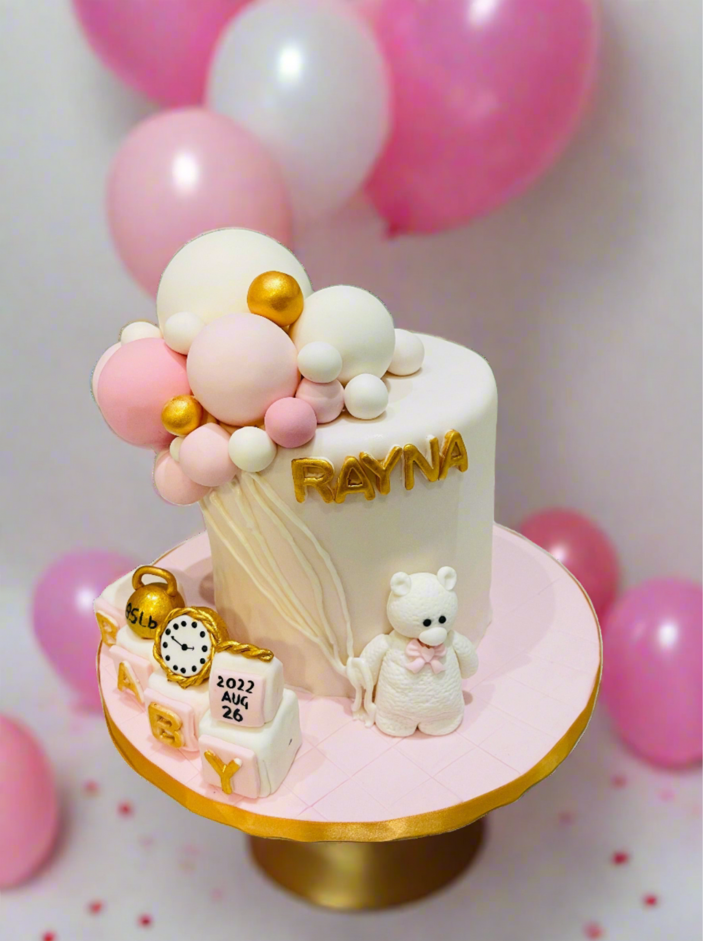 Baby Bear Balloon Fondant Cake