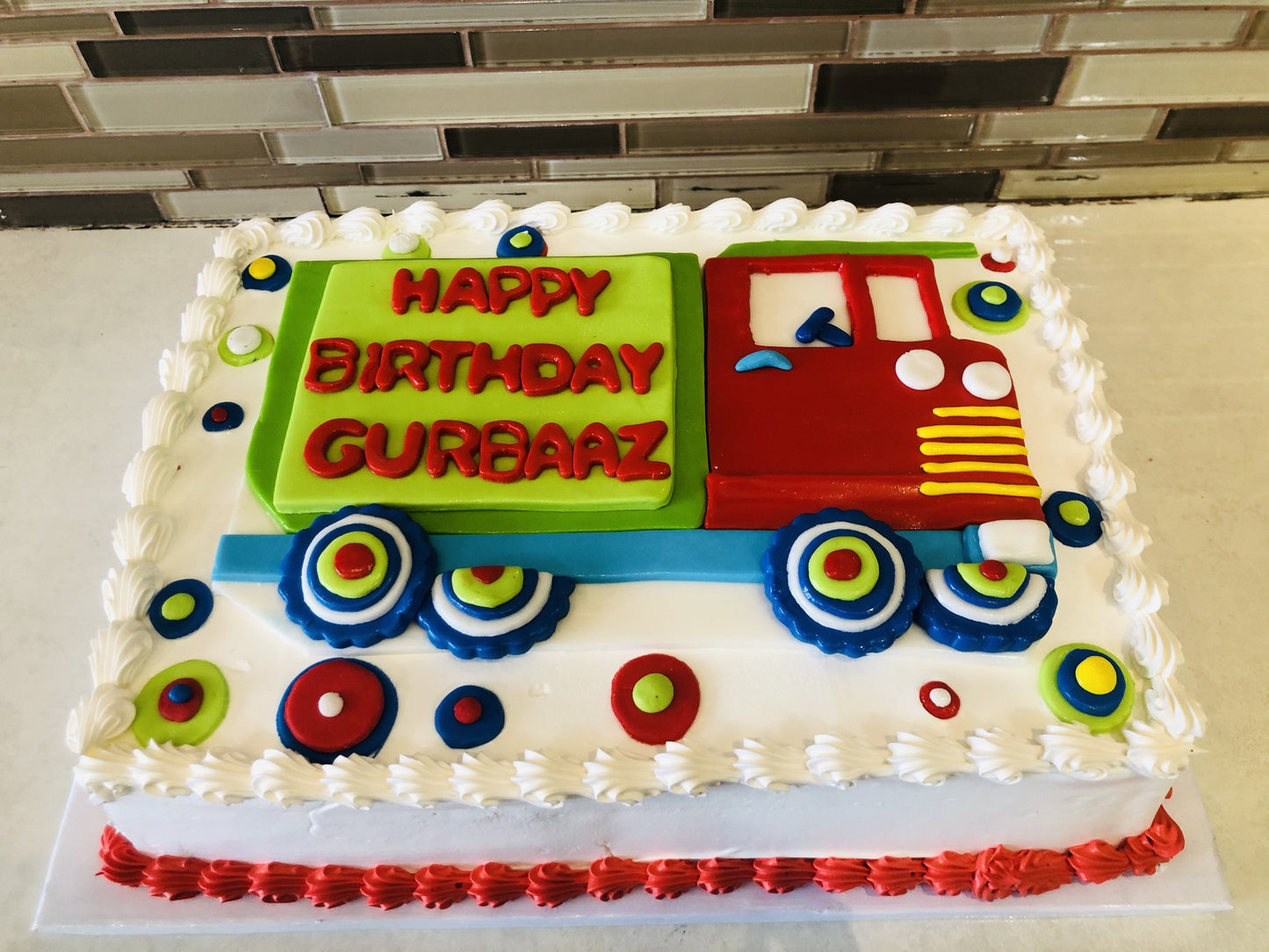 Fire Truck Birthday Cake