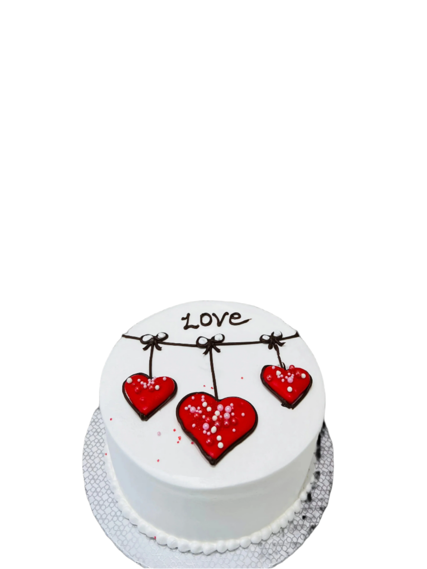 Hanging Hearts Love Cream Cake