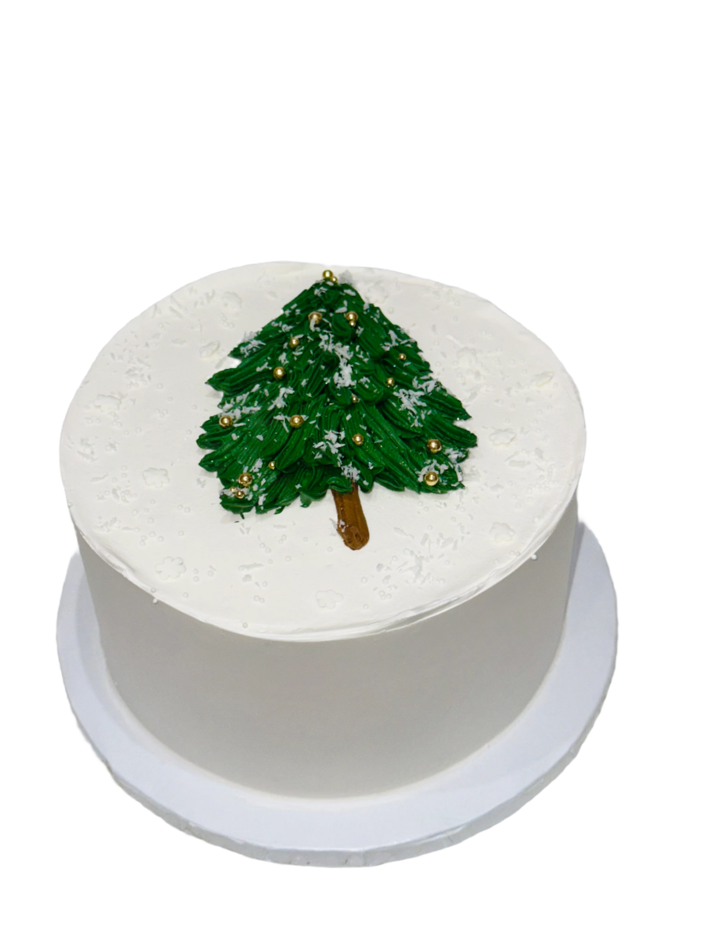 Christmas Tree Snowy Cake