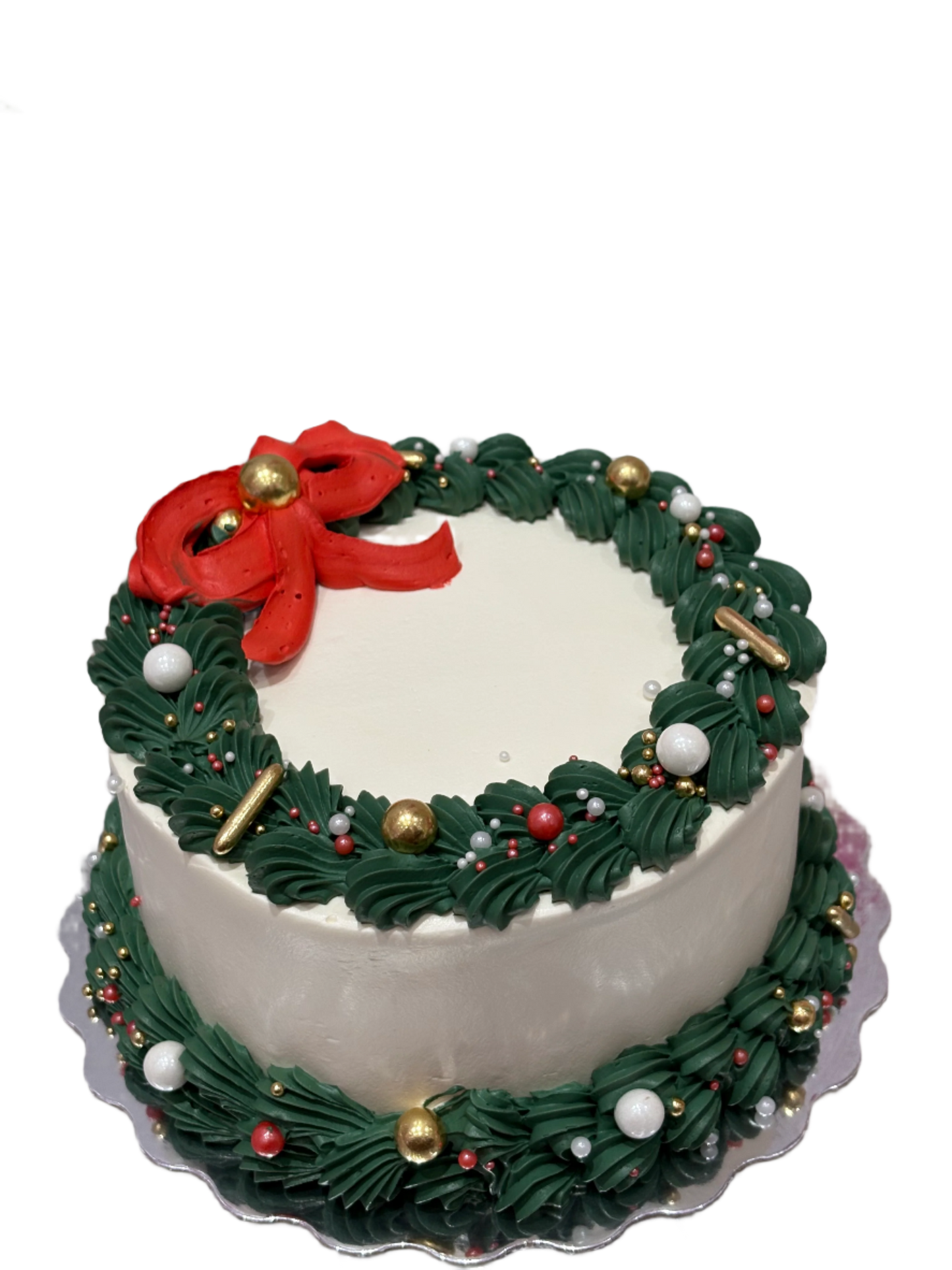 Red Bow Christmas Cake