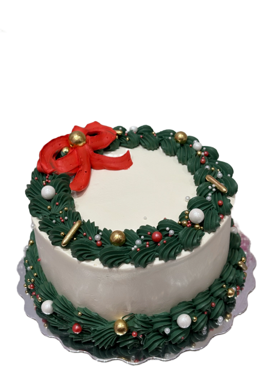 Red Bow Christmas Cake
