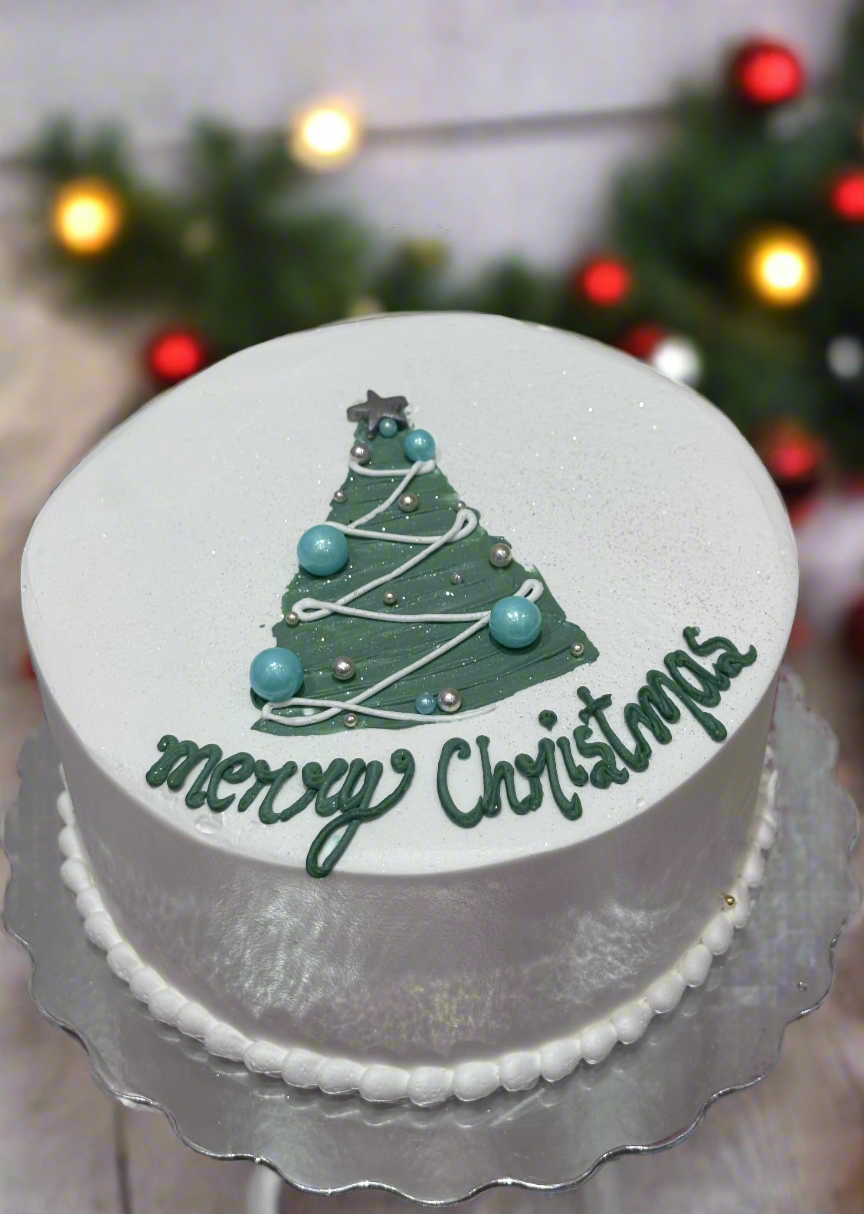 Pastel Christmas Tree Cake