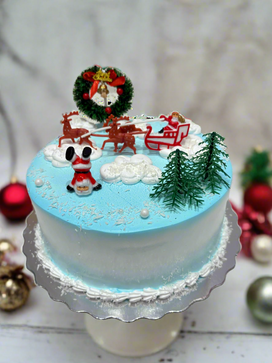 Santa's Whimsical Wonderland Cake