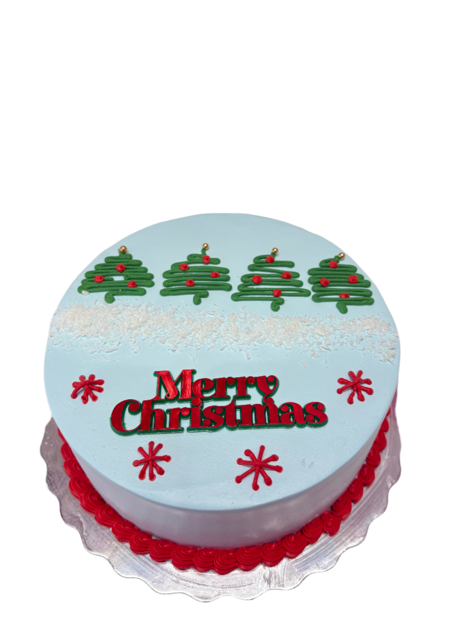 Blue & Red Christmas Cake
