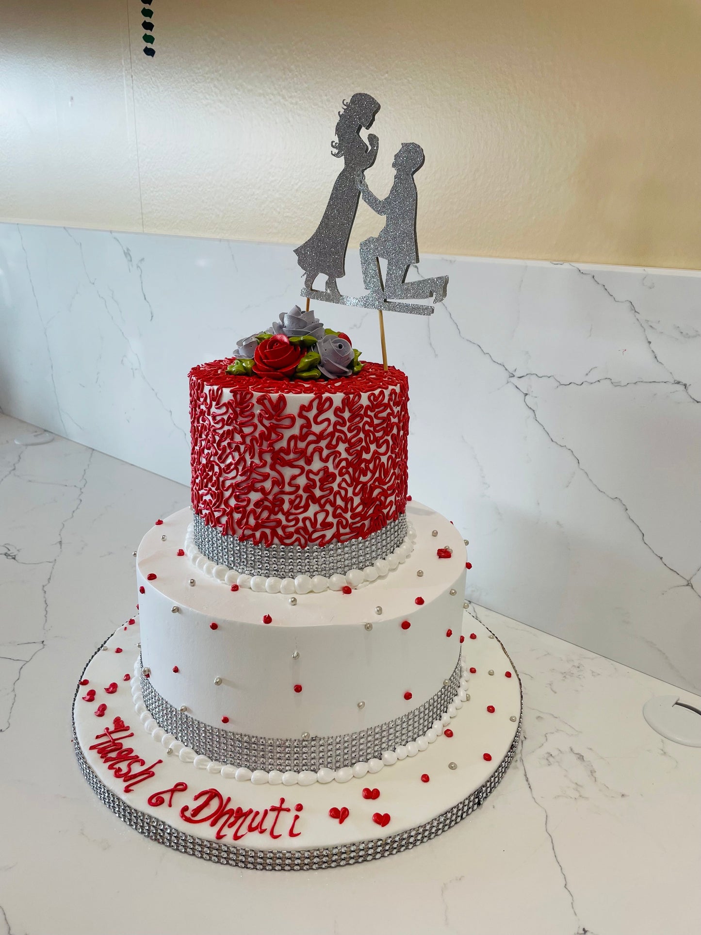 Red & White Wedding Cake