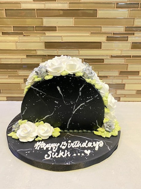 Black & Silver Arch Cake