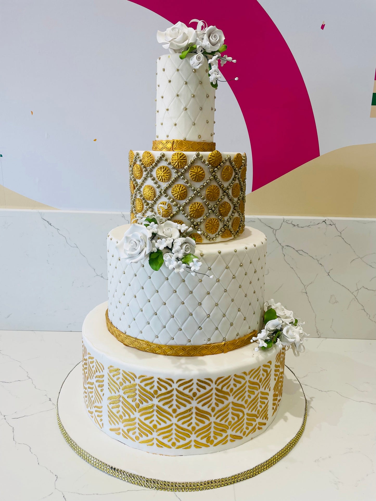 Gold Rush Fondant Wedding Cake