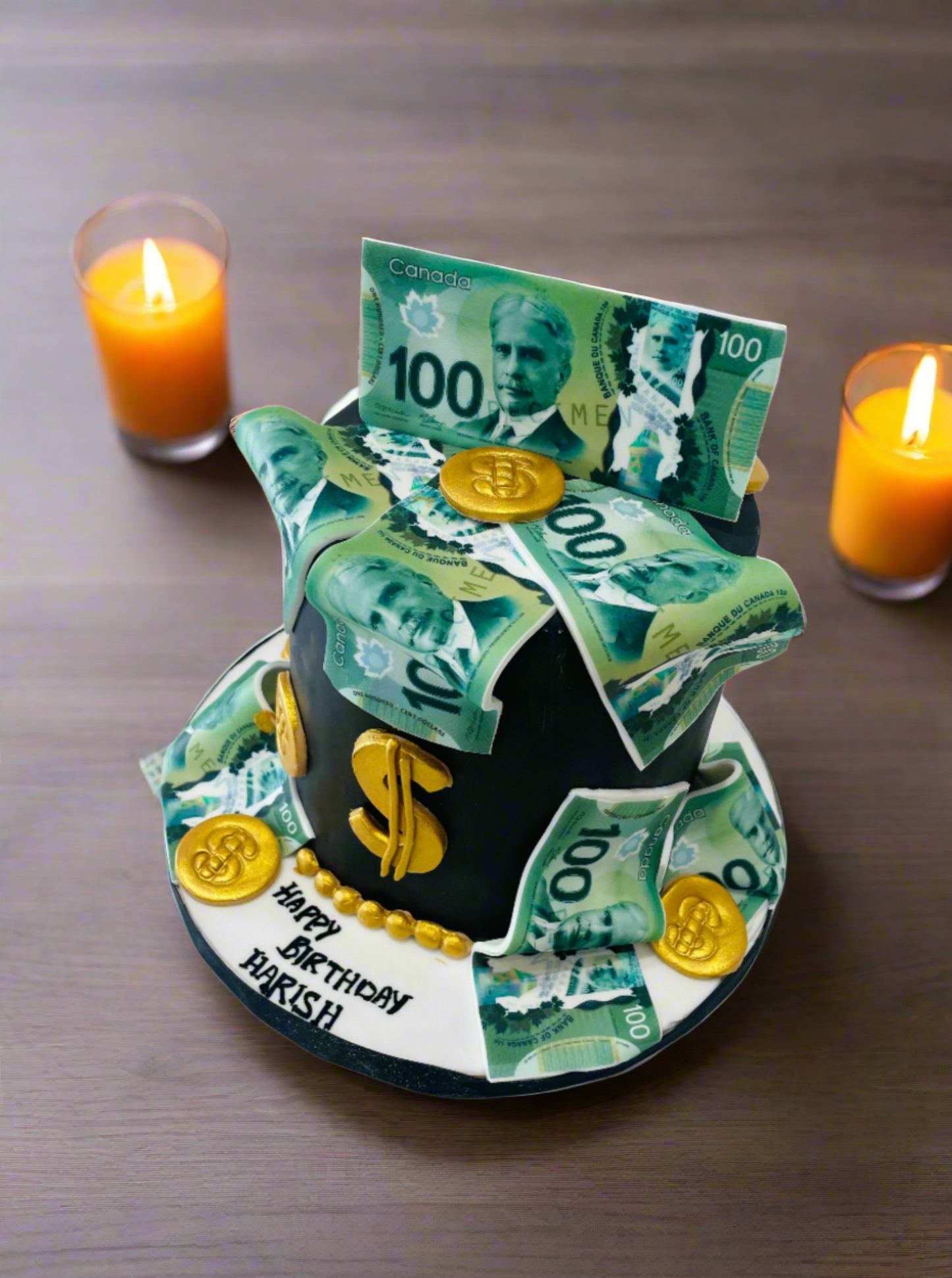 Dollar Bills Fondant Cake
