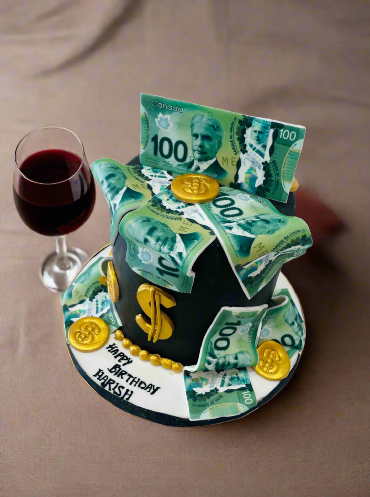 Dollar Bills Fondant Cake