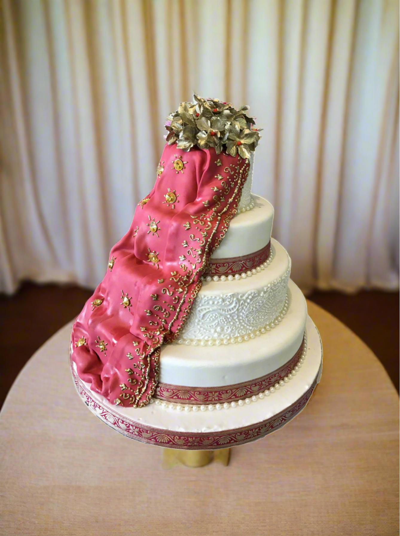 Indian Drape Wedding Cake