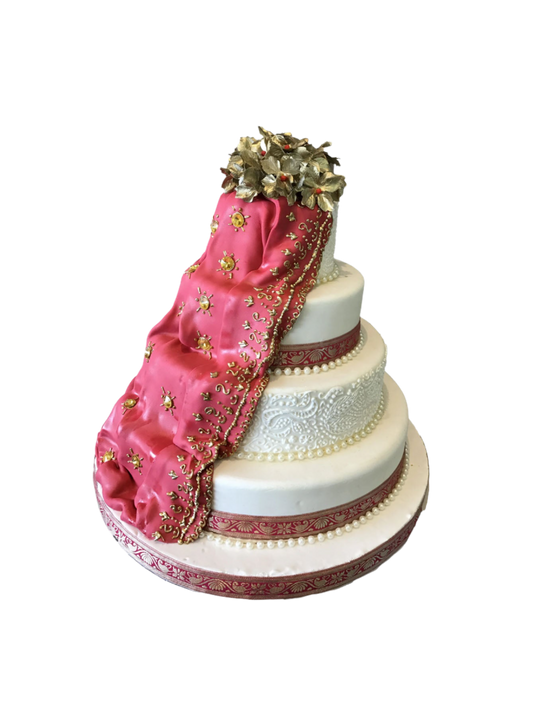 Indian Drape Wedding Cake