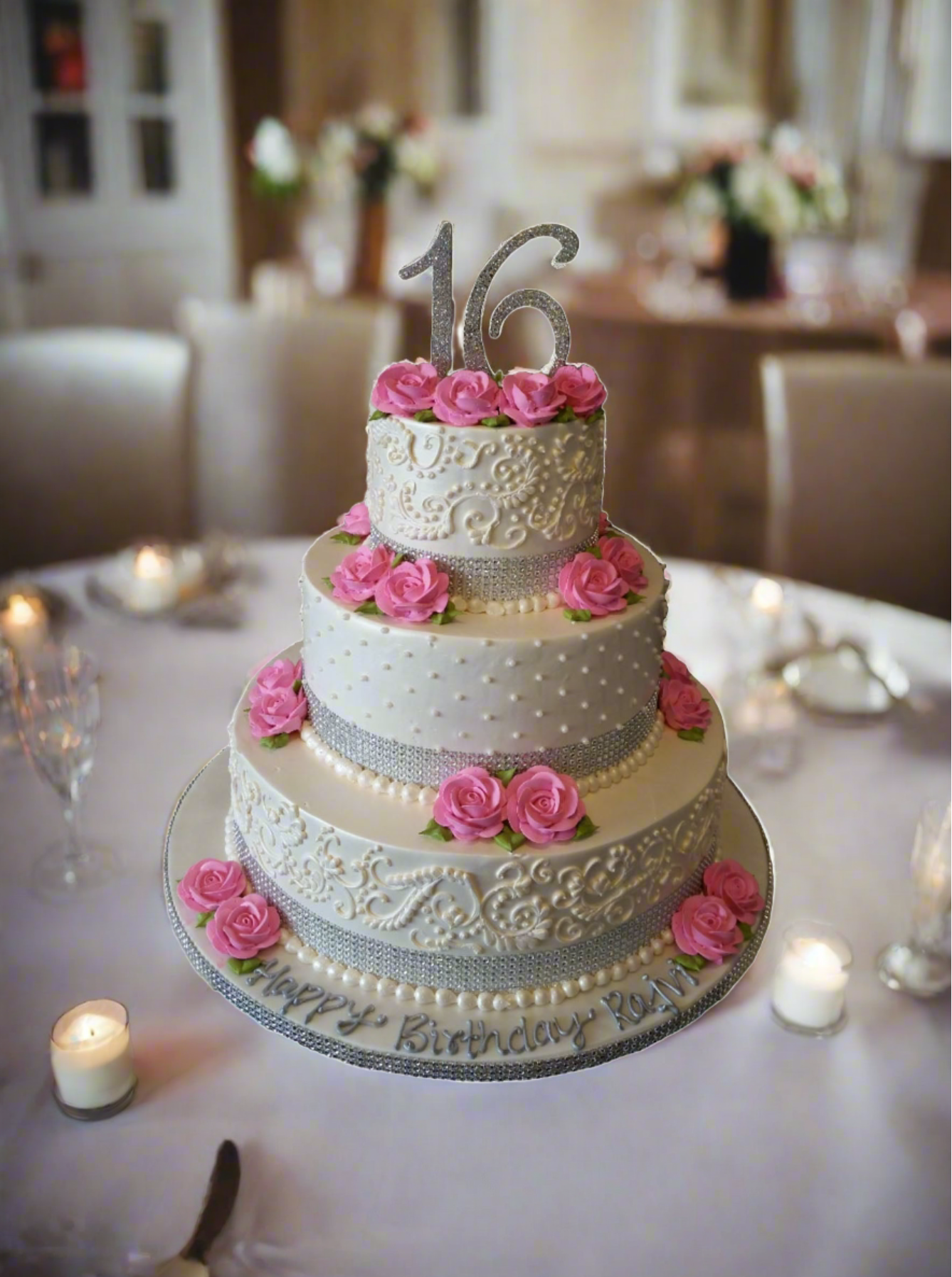 Ivory Henna Wedding Cake