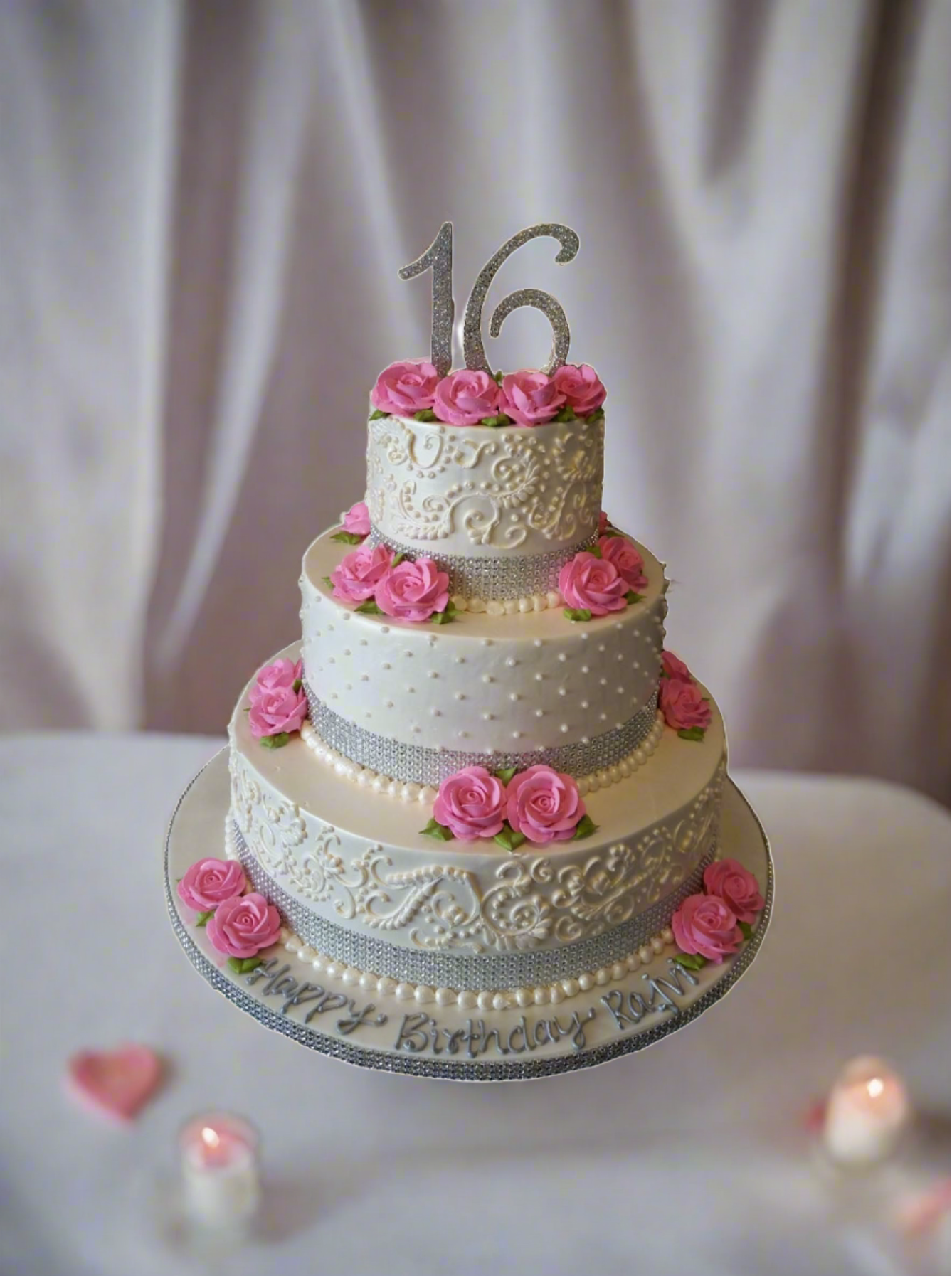 Ivory Henna Wedding Cake