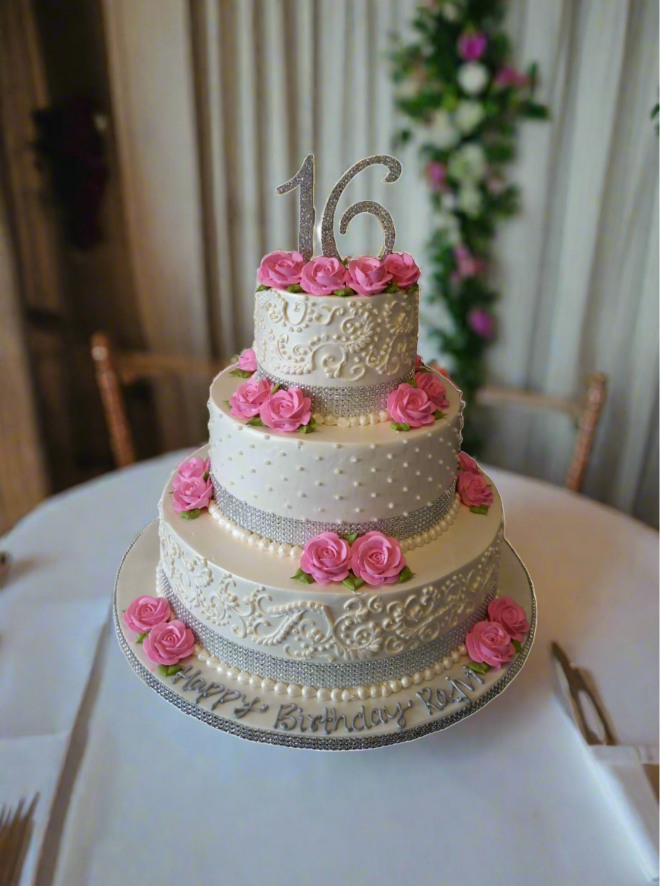 Ivory Henna Wedding Cake