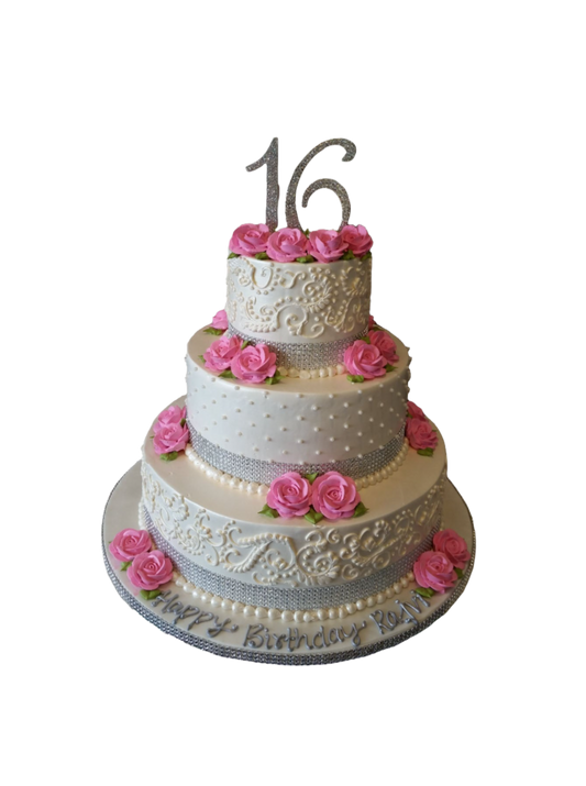 Ivory Henna Wedding Cake