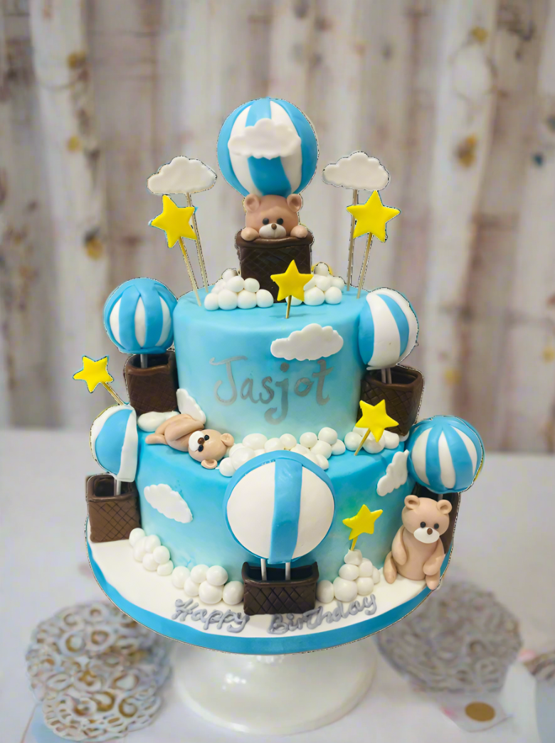 Jasjot Hot Air Balloon Fondant Cake