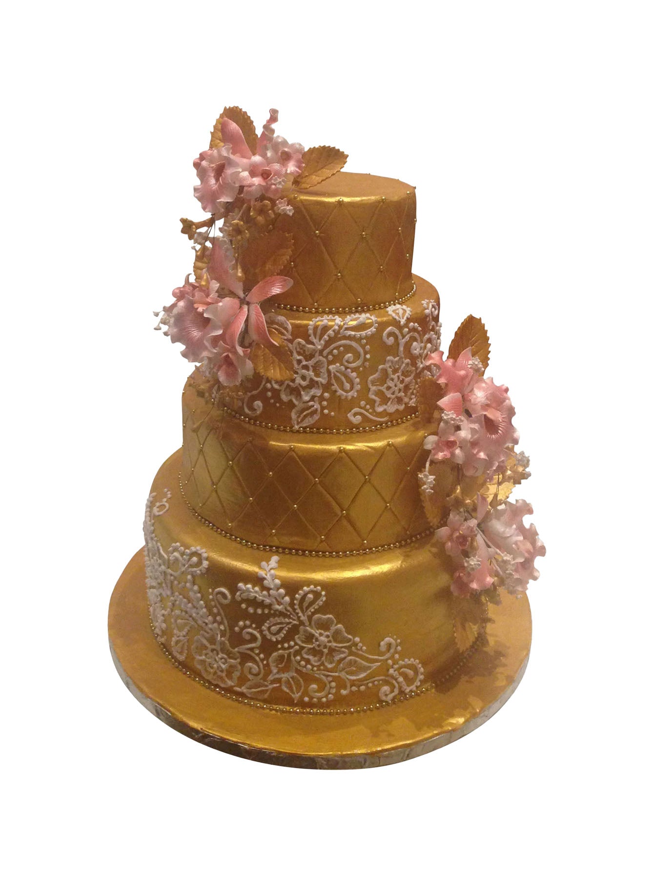 Katie Golden Wedding Cake