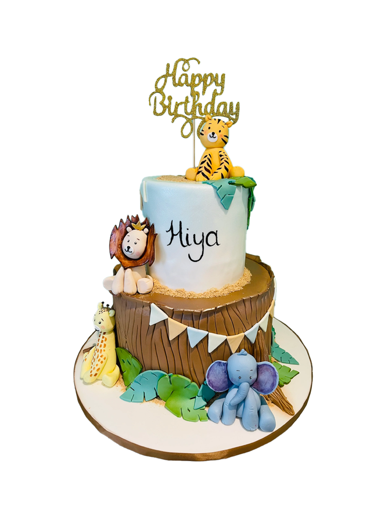Hiya Jungle Animals Birthday Cake
