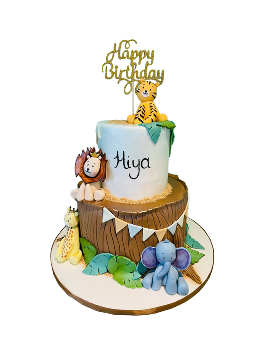 Hiya Jungle Animals Birthday Cake