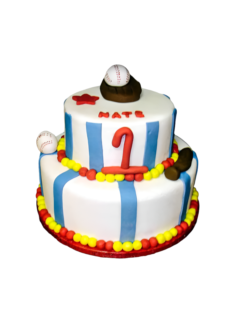 Nate Baseball Tiered Cake