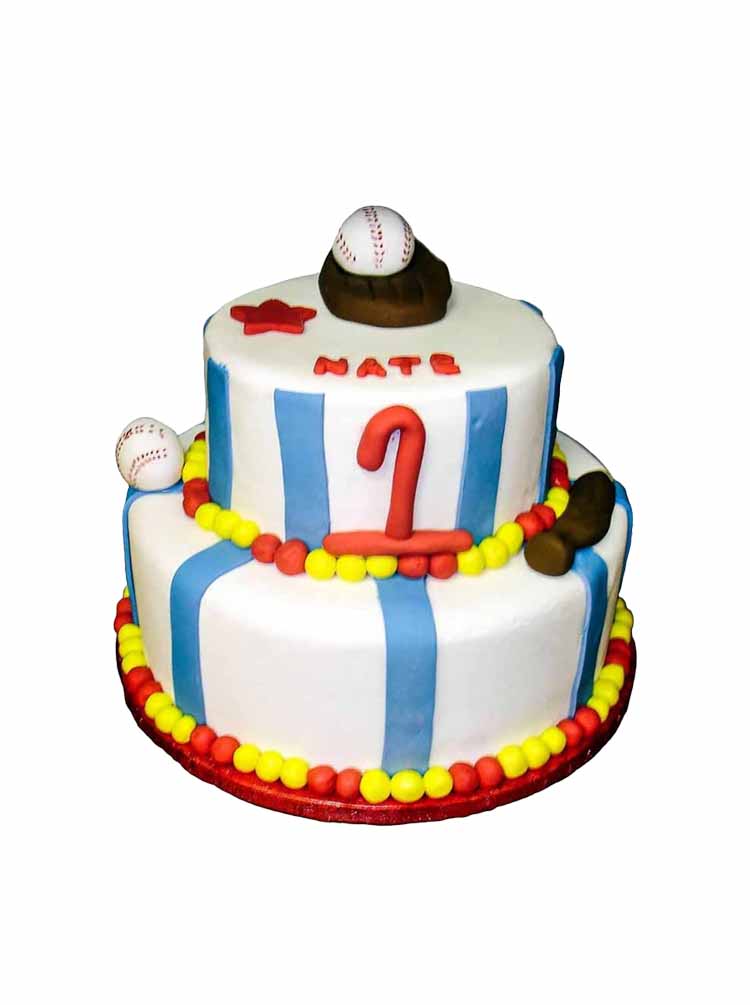 Nate Baseball Tiered Cake