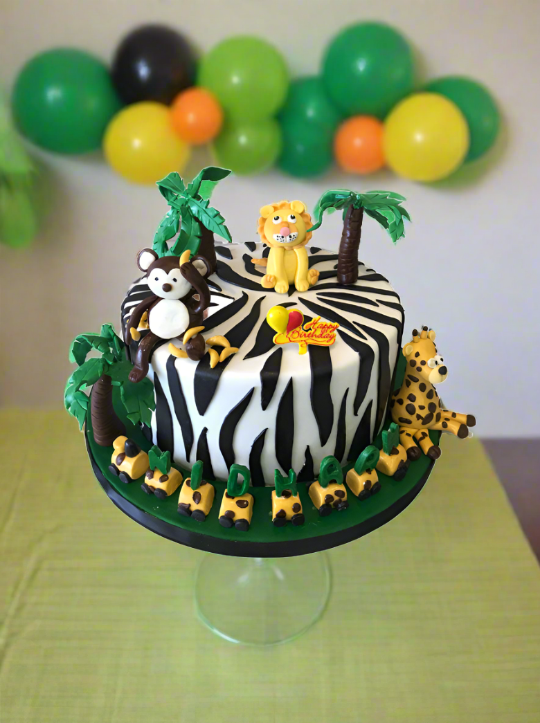 Nidhaan Jungle Themed Fondant Cake