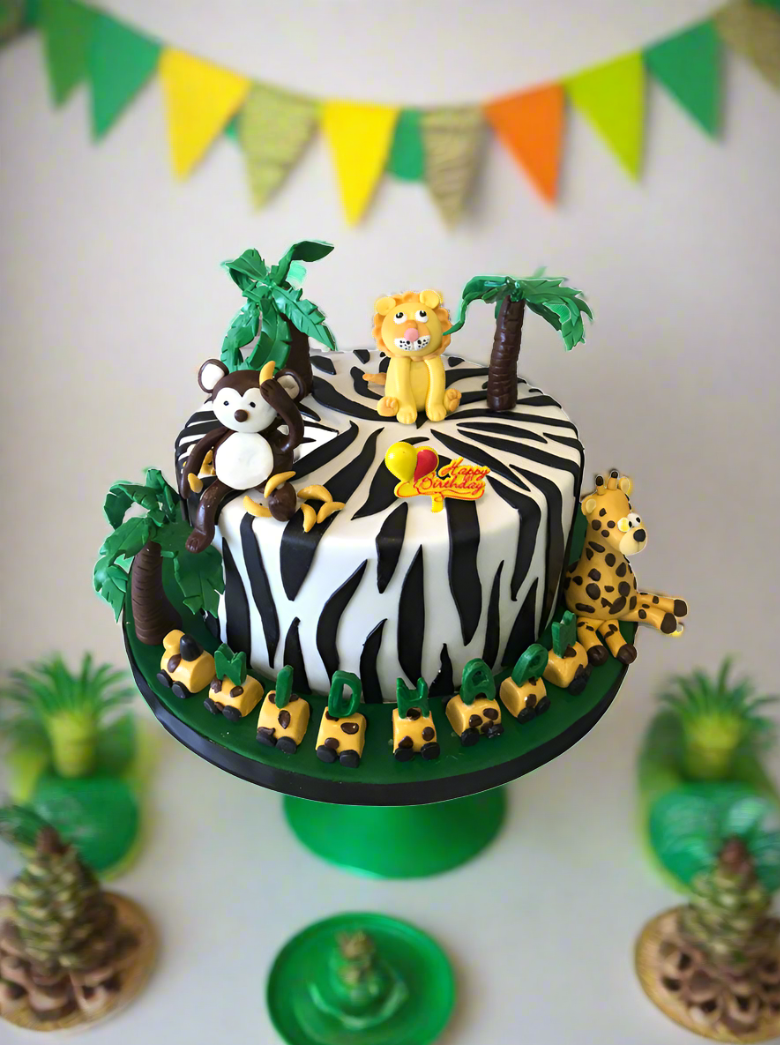Nidhaan Jungle Themed Fondant Cake