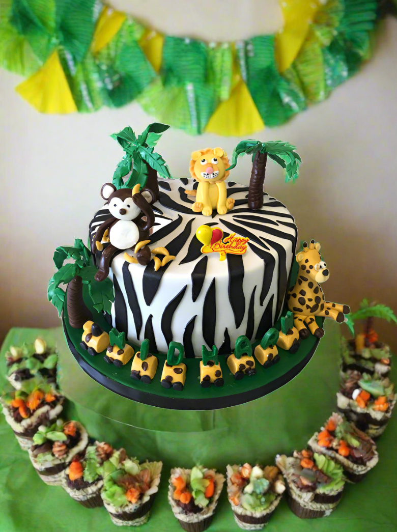 Nidhaan Jungle Themed Fondant Cake