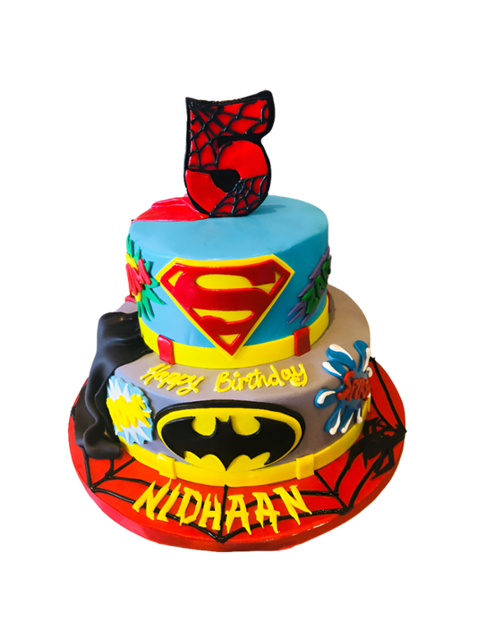 Nidhaan Spiderman Tiered Cake