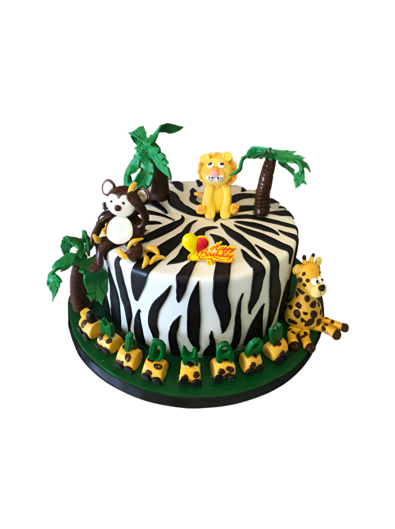 Nidhaan Jungle Themed Fondant Cake