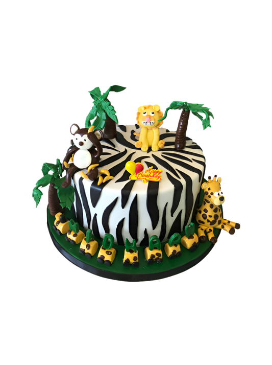 Nidhaan Jungle Themed Fondant Cake