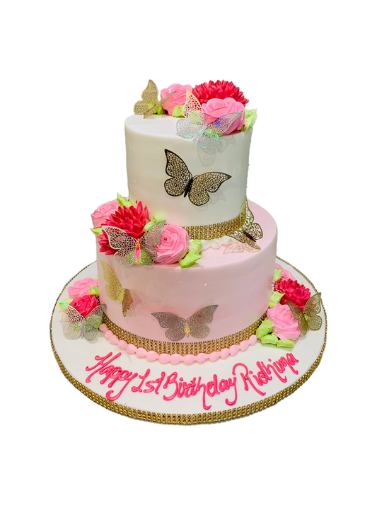 Pink Butterfly Cake