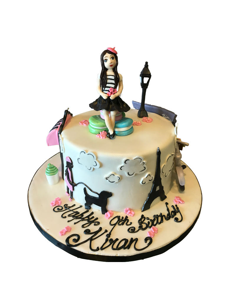 Paris Themed Fondant Cake