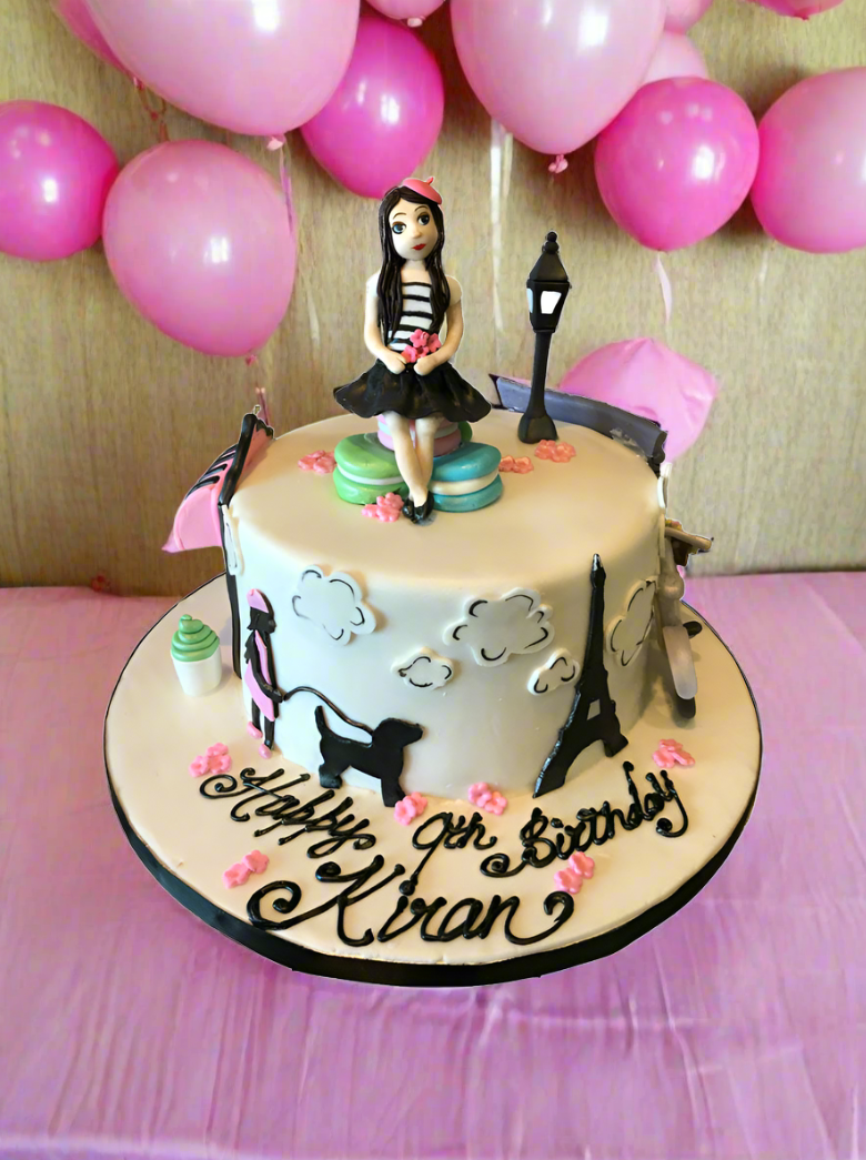 Paris Themed Fondant Cake