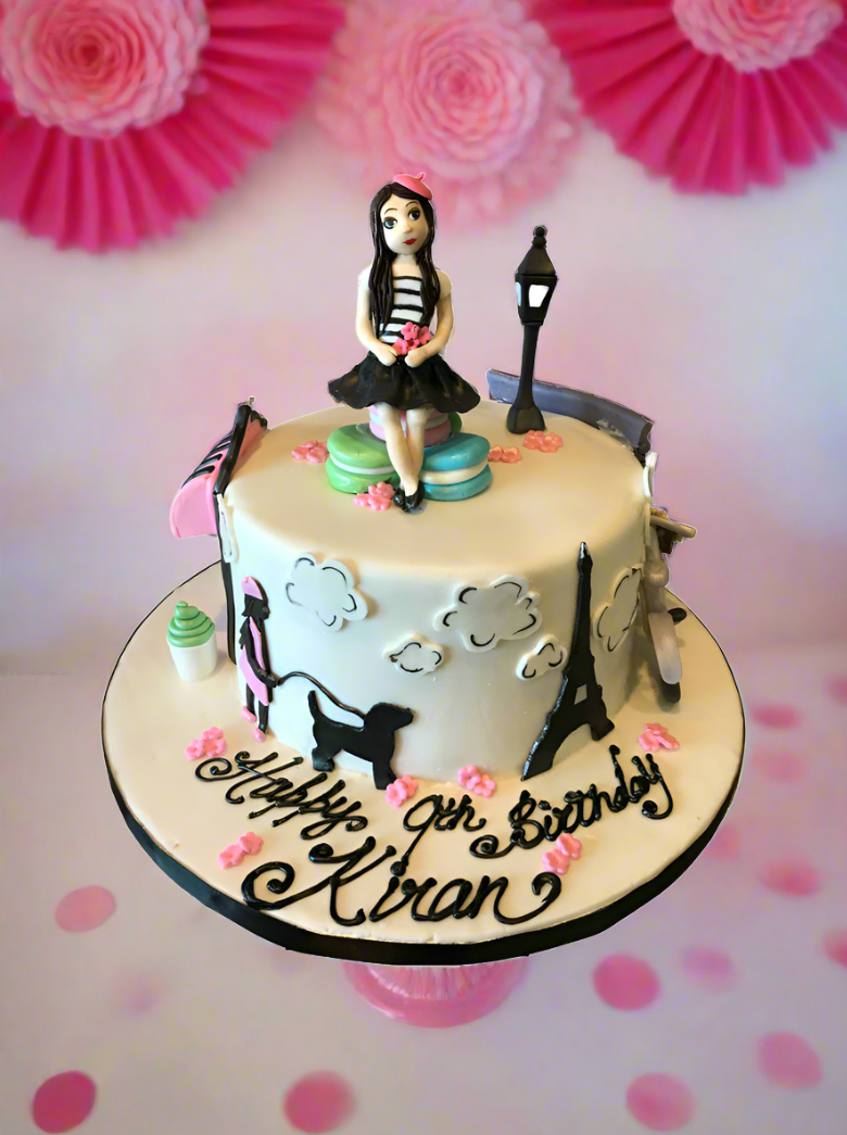 Paris Themed Fondant Cake