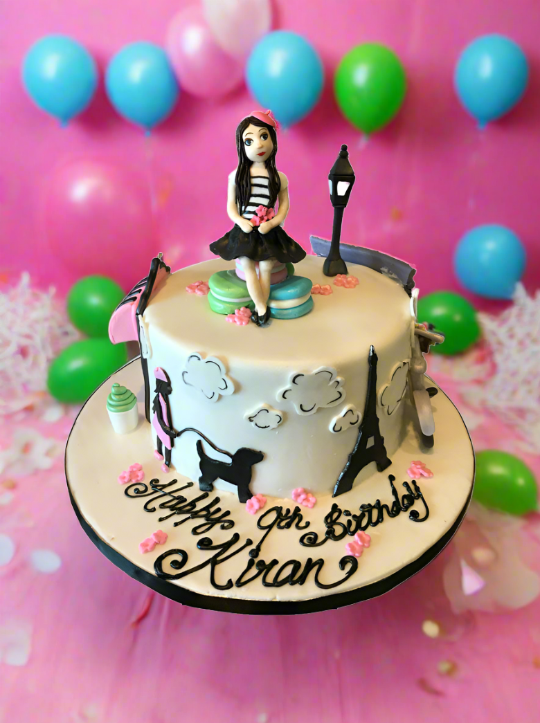 Paris Themed Fondant Cake